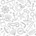 Seamless pattern with nautical items.