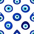 Seamless pattern with Nazar amulet