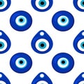 Seamless pattern with Nazar amulet