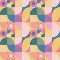 Seamless pattern in neogeo style. Simple geometric shapes. Royalty Free Stock Photo