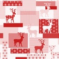 Seamless pattern with nordic reindeers