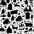 Seamless pattern with North People Lifestyle. Sketch for your design