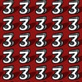 Seamless pattern of number three background Royalty Free Stock Photo