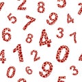 Seamless pattern with numbers, mathematics background. Vector Royalty Free Stock Photo