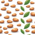 Seamless pattern of nuts. Almond