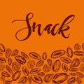 Seamless background with nuts and dried fruits. Vector illustration. Royalty Free Stock Photo