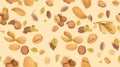 Seamless Pattern Nuts. Walnut Pattern. AI