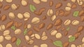 Seamless Pattern Nuts. Walnut Pattern. AI