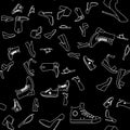 Seamless pattern of object of footwear and woman sign Royalty Free Stock Photo