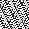 Seamless pattern with oblique black and white bands, modern stylish image.
