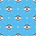 Seamless pattern with occult evil eye, vector illustration Royalty Free Stock Photo