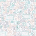Seamless pattern with old appliances Royalty Free Stock Photo