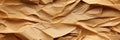 seamless pattern of old crumpled cardboard paper with aged texture on brown background