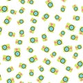 Seamless pattern. Old fashioned camera style flat Royalty Free Stock Photo