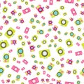 Seamless pattern. Old fashioned camera style flat Royalty Free Stock Photo