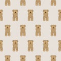 Seamless pattern old teddy bear not seeing