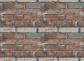 Seamless pattern with old worn brick wall Royalty Free Stock Photo