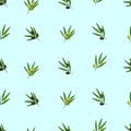 Seamless pattern of olive tree twigs and leaves and olive berries. Vector illustration, background or wallpaper. Royalty Free Stock Photo