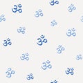 Seamless pattern Om,Aum,symbol of divine Trimurti triad of Brahma, Vishnu and Shiva.Sacred sound,primordial mantra,word of power,