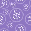 Seamless pattern of Om signs