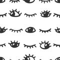 Seamless pattern - open and closed eyes