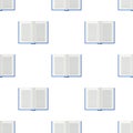 Open School Book Icon Seamless Pattern