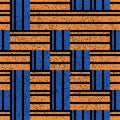 1532 Seamless pattern with orange and blue lines, modern stylish image. Royalty Free Stock Photo