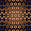 Seamless pattern with orange and blue squares, modern stylish image. Royalty Free Stock Photo