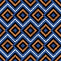 Seamless pattern with orange and blue squares 7216, modern stylish image. Royalty Free Stock Photo