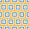 Seamless pattern with orange and blue squares 7098, modern stylish image. Royalty Free Stock Photo