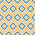 Seamless pattern with orange and blue squares (2), modern stylish image. Royalty Free Stock Photo