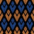 Seamless pattern with orange and blue stripes 9 7810, modern stylish image.