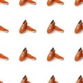 Seamless pattern with orange casual suede shoes