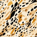 seamless pattern with orange cheetah spots on background. The skin of an African animal leopard or giraffe