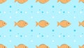 Seamless pattern of orange fish swimming amidst light blue water Royalty Free Stock Photo