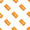 Orange Free Tag Flat Icon Seamless Pattern Royalty Free Stock Photo