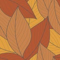 Seamless Pattern with Orange Leaves