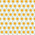 Seamless pattern with orange slices and leaves