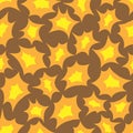 Seamless pattern of orange stars shapes