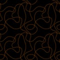 Seamless pattern with orange threads stitching on black background Royalty Free Stock Photo