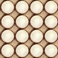 Seamless pattern with organic eggs in a cardboard tray. Royalty Free Stock Photo