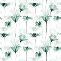 Seamless pattern with Original flowers Royalty Free Stock Photo