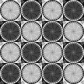 Seamless pattern ornament with abstract spirals, black and white vector image.