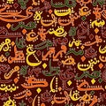 Seamless pattern ornament Arabic calligraphy style Royalty Free Stock Photo