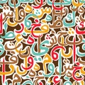 Seamless pattern ornament Arabic calligraphy of text Eid Mubarak concept for muslim community festival Royalty Free Stock Photo