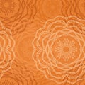 Seamless pattern with ornamental flowers in beautiful caramel colors. Vector illustration