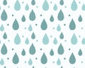 Seamless pattern with ornamental rain drops and line drawings Royalty Free Stock Photo