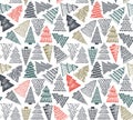 Seamless pattern with ornate Christmas trees.