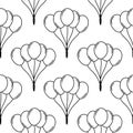 seamless pattern outline balloons