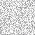 Seamless pattern with outline cereal grains.